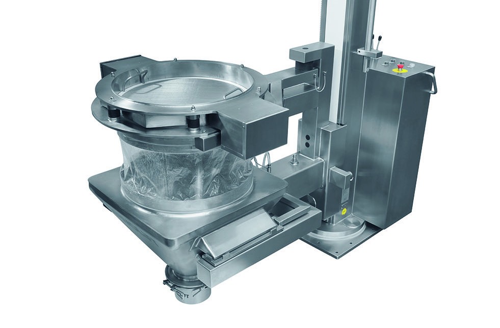 vibrating_sieve_with_weighing_funnel_and_lifting_function